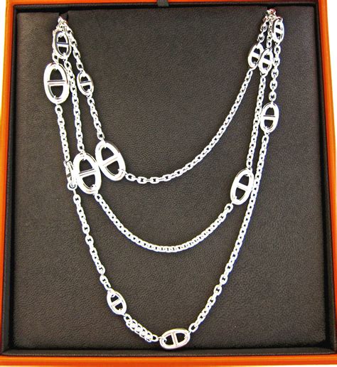 hermes jewelry price|Hermes long silver necklace.